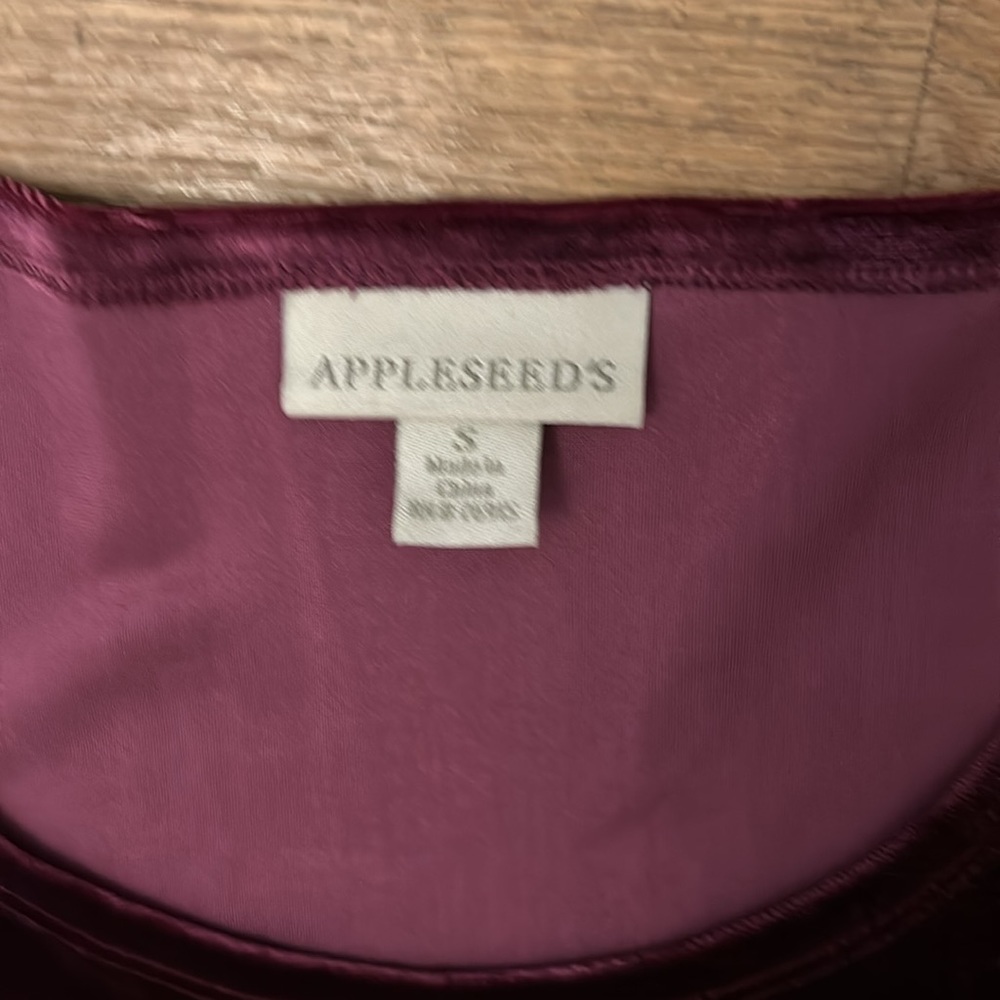 Appleseeds Long Maxi Purple Long Sleeve Velour Velvet Dress Wicca Mystic - Picture 6 of 6
